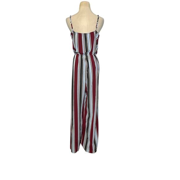 Ambiance blue white wine stripes sleeveless jumpsuit size 1X - Picture 9 of 12